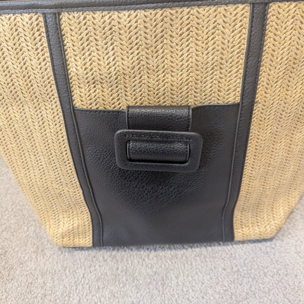 French Connection Straw Shoulder Bag